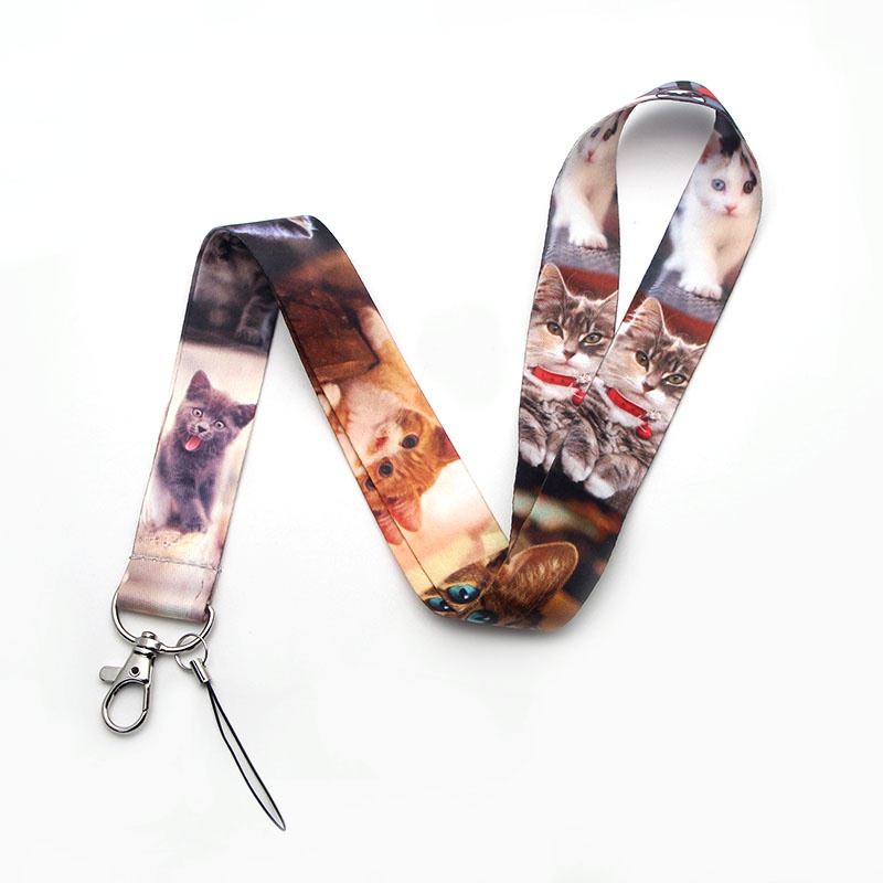 Cute cat Lanyards for ID Badges, Paws Badge Reel Retractable Badge Holder  with Lanyard for Teacher, Women, Kids