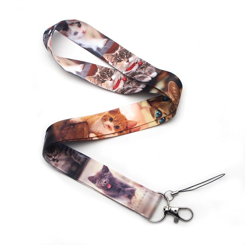 Cute Cat Lanyard Id Credit Bank Card Cover Badge Holder - Temu