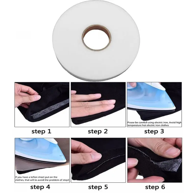 2 Rolls White Double Sided Sewing Accessory Adhesive Tape Cloth Apparel  Fusible Interlining Fabric Tape Adhesive Wonder Web For Curtain, Pants,  Clothe