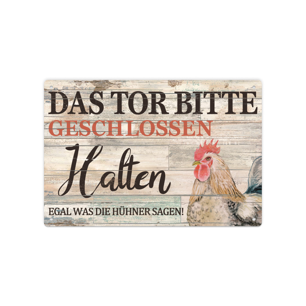 Image of Putuo Decor 1pc Chicken Metal Tin Sign, Vintage Plaque Wall Art Decor For Chicken Coop Farmhouse, 7.9 X 11.8 Inches, "chicken Coop The Door Please"