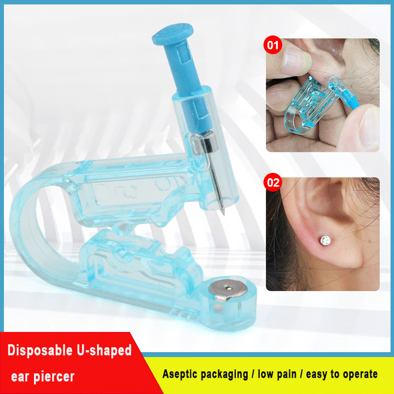 Perforadora de oreja desechable para adultos, herramienta de desinfección  de algodón, productos de belleza corporal, 2 uds.