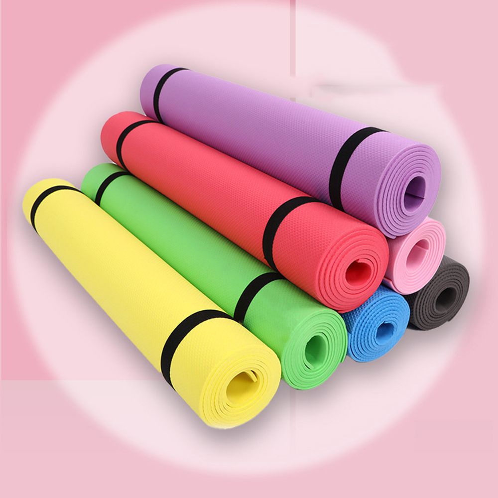 Exercise Mat For Home Small Yoga Mats Non-Slip 15 Mm Thick Exercise Mats  For Home Gym Durable Fitness Foam Mats Workout Loose Weight Pilates Mats  For Aerobic, Gymnastics, Fitness, Camping (Black-A) 