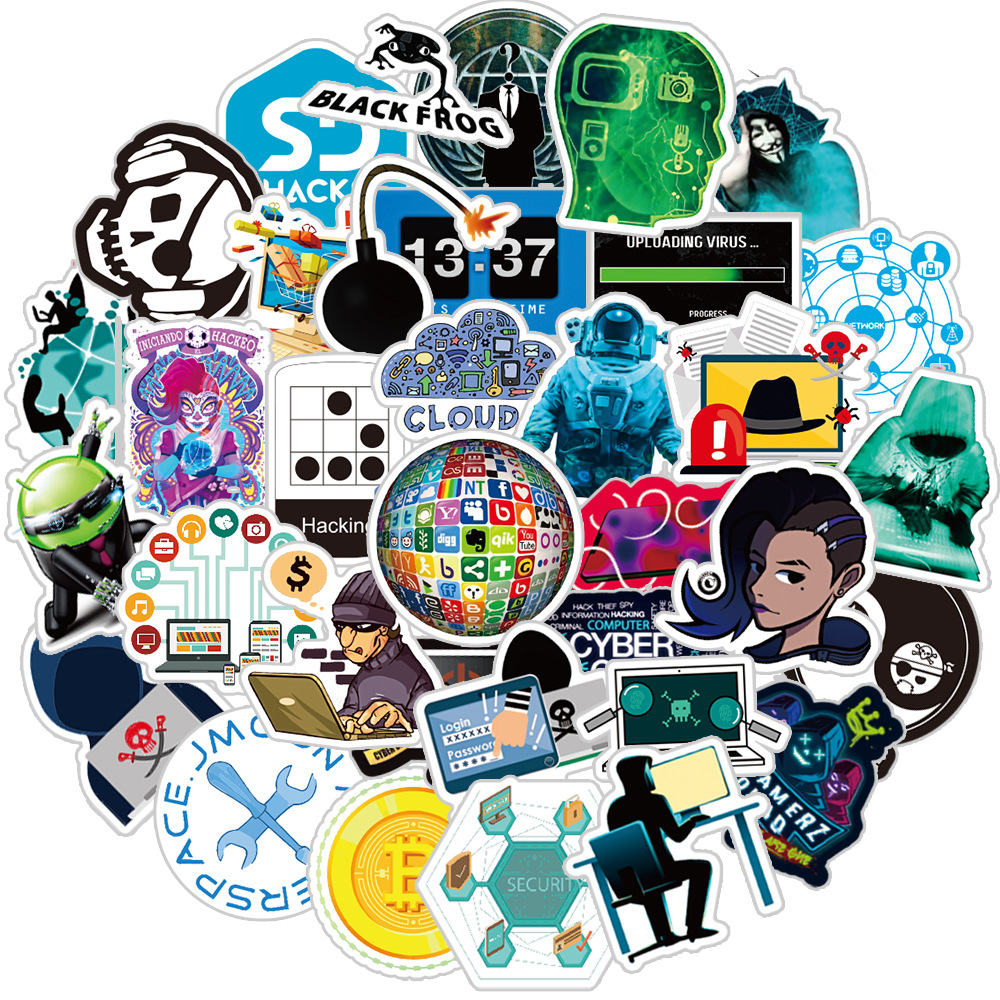 Hacker Stickers Pack Cartoon Vinyl Waterproof Stickers For - Temu