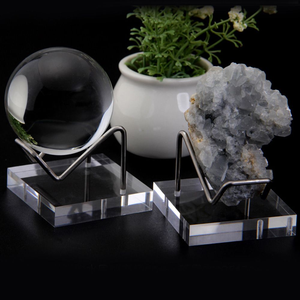 Baluue 4pcs Acrylic Display Stand Wooden Craft Display Base Display Stands  for Collectibles Rock Holders for Display Geode Stands for Earring Holder