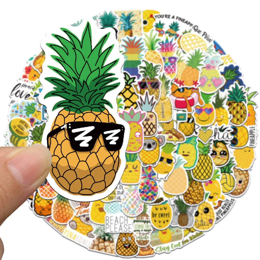 100Pcs Cute Food Stickers Pack Vinyl Waterproof Stickers For