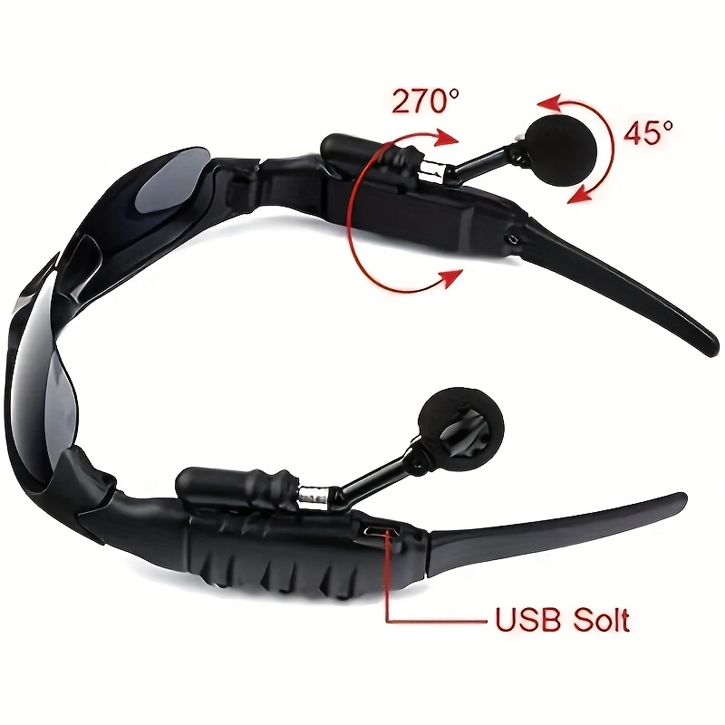 Wireless Bluetooth Headset with Sports Polarized Sunglasses Music Sunglasses  Men Women Sport Sunglasses Smart Glasses Headphone Built-in Mic for Outdoor  Cycling Running Driving Fishing 