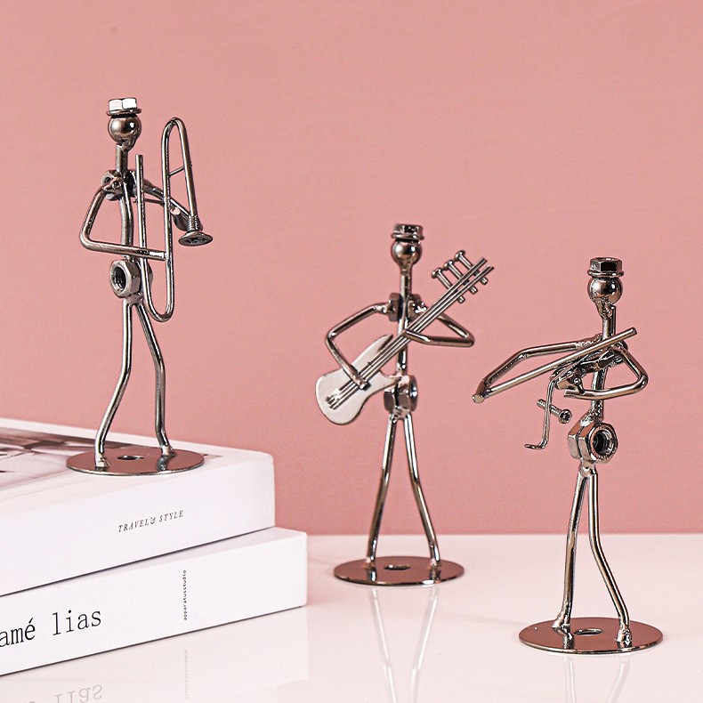 Metal Musician Guitar Player Statue Musical Instrument Temu