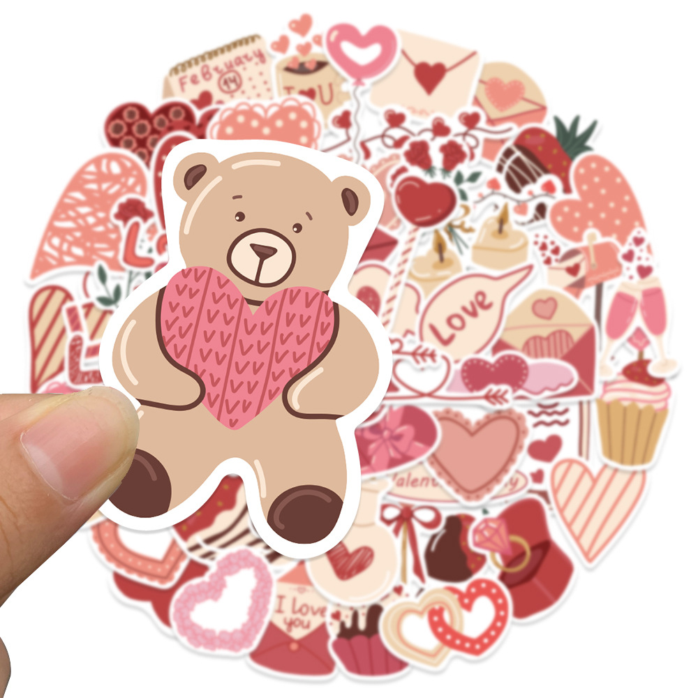 Teddy Bear Printable Sticker Set, Valentines Sticker Bundle