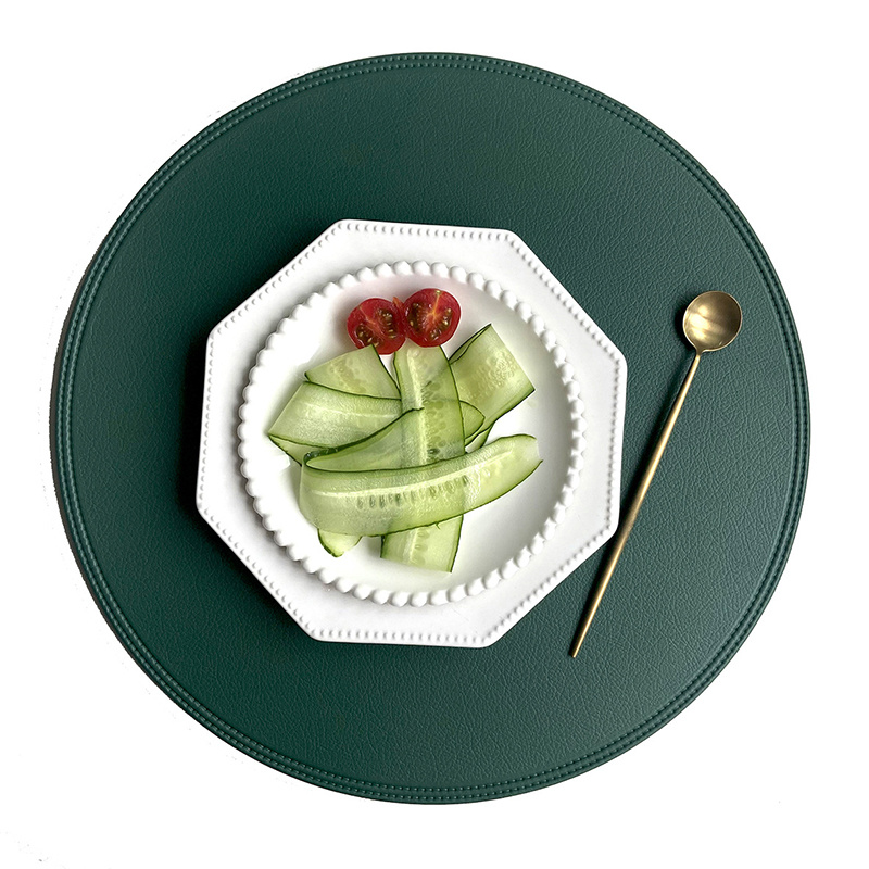 Pvc Round Placemats, Cup Coasters, Table Mats With Stylish Faux Leather And  Creative Edging Placemat, Home Decoration - Temu