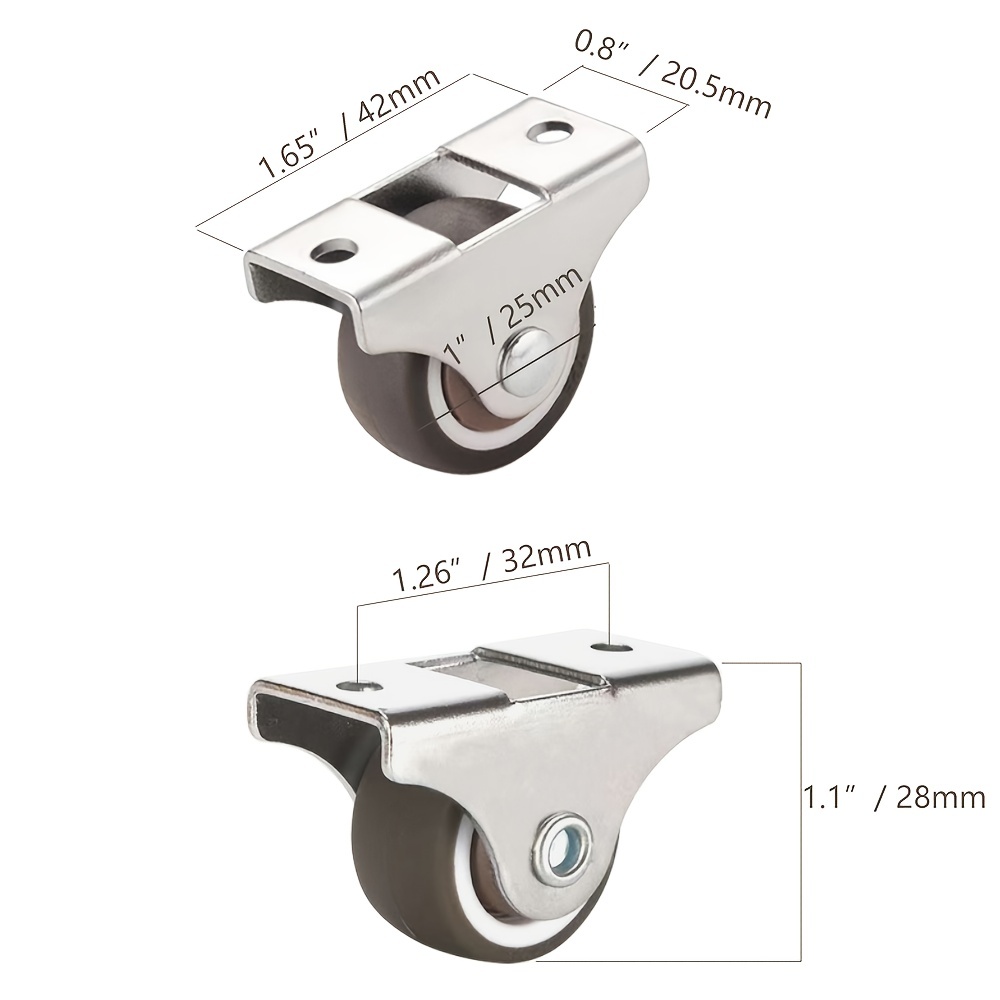 Chair Wheels Casters Office Stopper Caster Glides Fixed - Temu