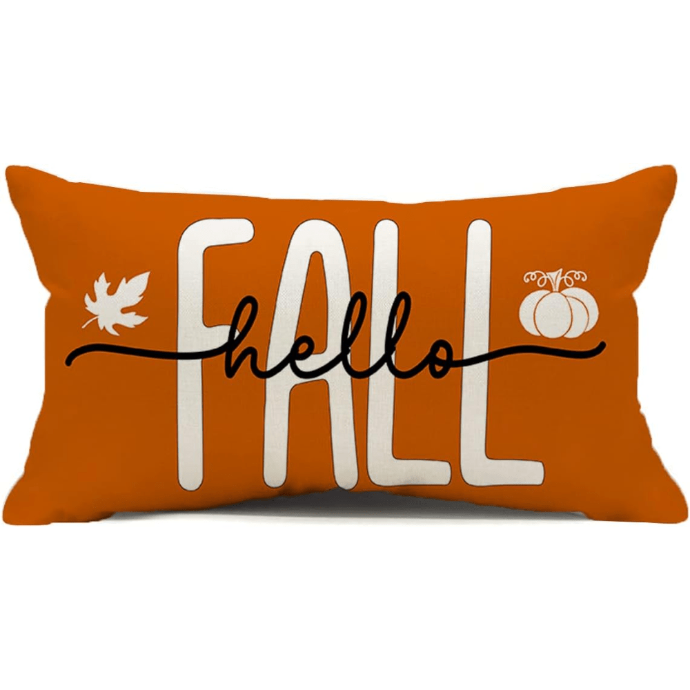 1pc Kithomer Hello Fall Pillow Covers 12x20 Hello Pumpkin Autumn