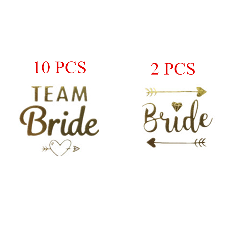 10pcs Team Bride Bridesmaid Tribe Temporary Tattoo Stickers