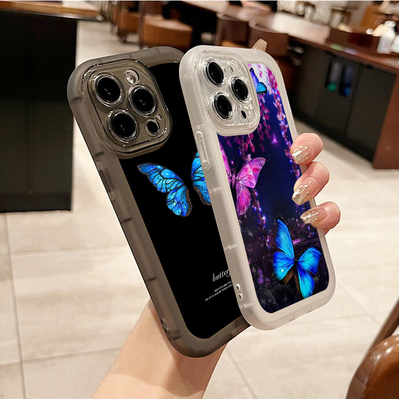 

2pcs Dark Bright Butterfly Pattern Phone Case For 11 12 13 14 Pro Max Mini Xr Xs X 7 8 Plus Se2020, Protective Phone Cases As Nice Gifts For Men, Women, Girlfriend, Boyfriend, Friend, Birthday