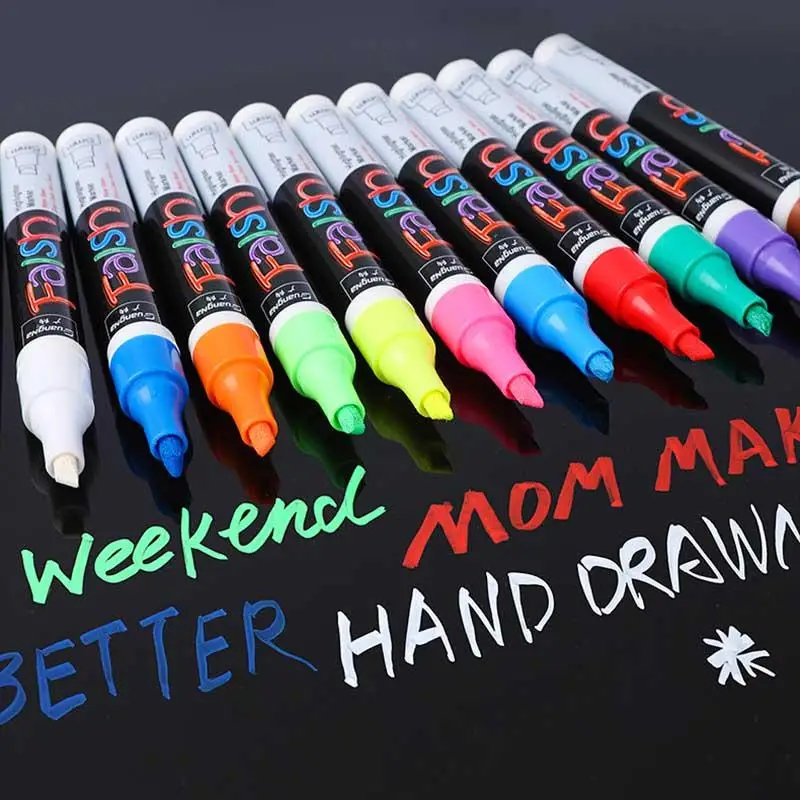 8pcs Liquid Chalk Markers Pens Washable Wet Erase Neon Chalk
