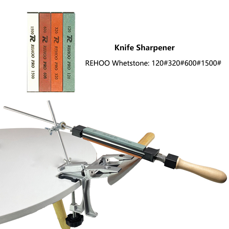 Professional Fix-Angle Edge Knife Sharpening Sharpener System+4 Stones Kit