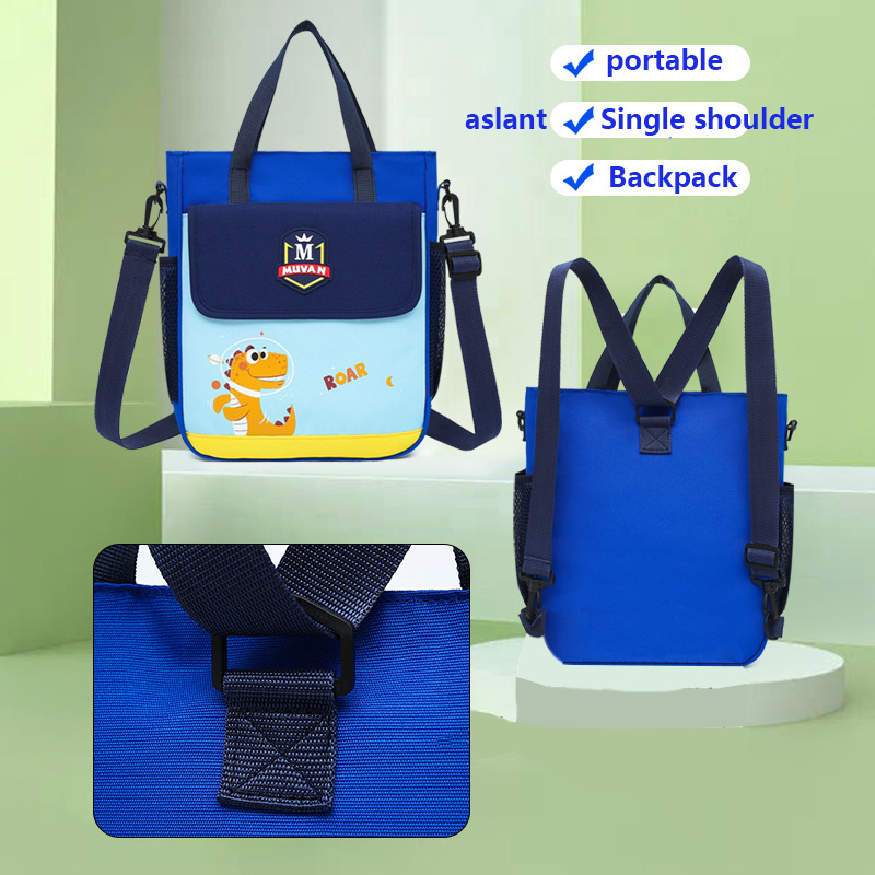 Dinosaur Pattern Tutoring Bag Crossbody Bag Lightweight School Bag