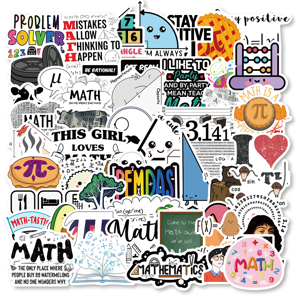 Math Stickers Aesthetics Decals Rolls Self Adhesive Seals - Temu