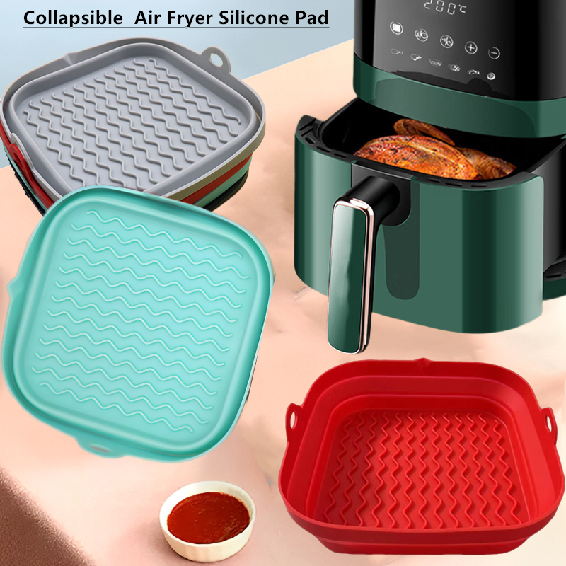 Thick Air Fryer Silicone Tray Rectangle Oven Baking Tray Basket
