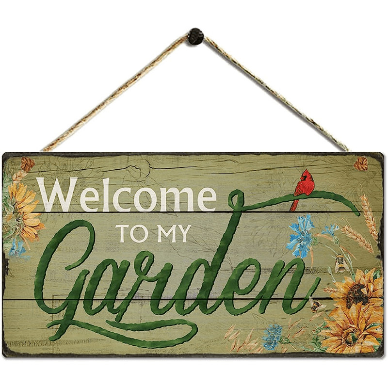 Rustic Garden Signs Vintage Welcome Garden Hanging Plaque - Temu
