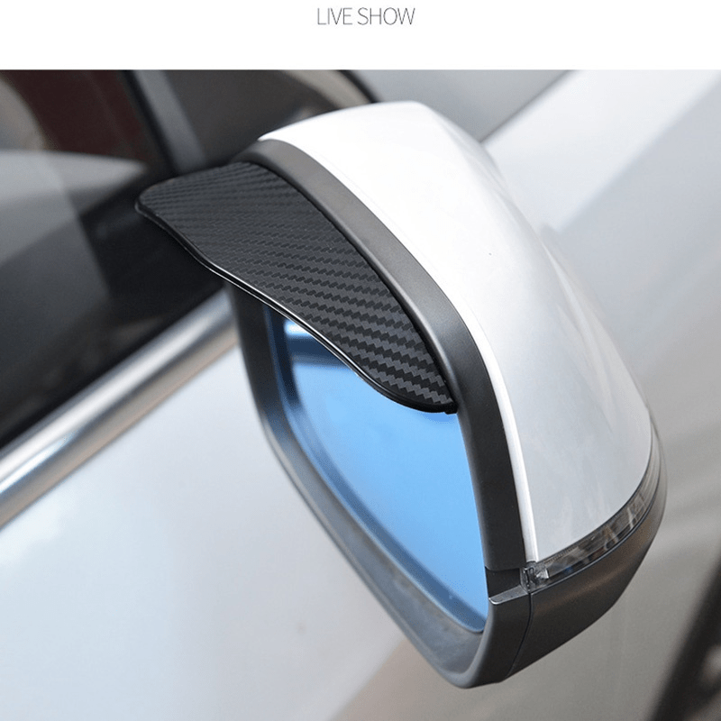 2PCS Carbon Fiber Car Rear View Side Mirror Rain Board Eyebrow Guard Sun  Visor
