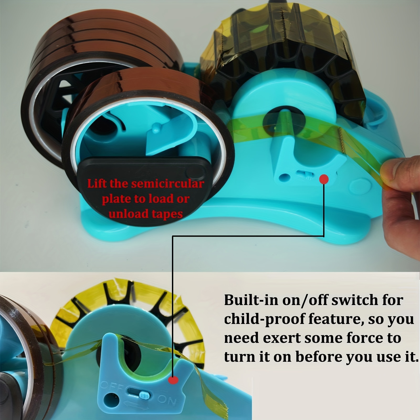 Multiple Roll Cut Heat Tape Dispenser Sublimation for Heat Transfer Tape,Tape Dispenser with 1 inch and 3 inch Core Blue, Size: 35