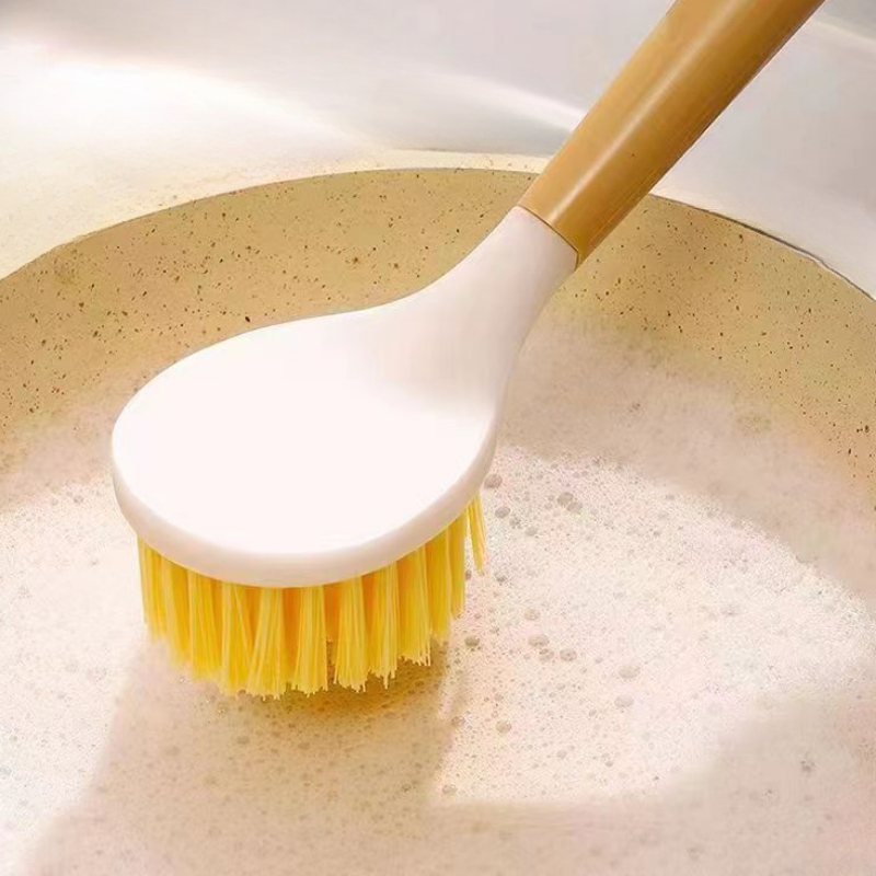Dish Brush With Handle, Nylon Fibre Kitchen Scrub Brushes For