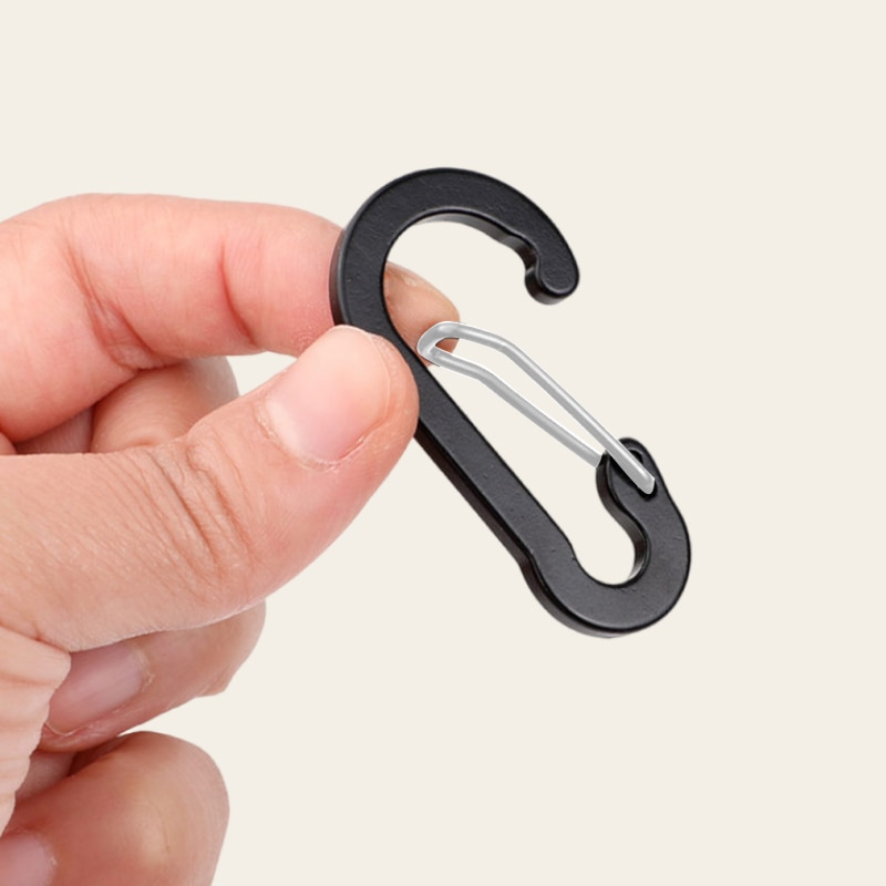 6pcs Mountaineering Buckle Camping Safety Stainless Steel Spring Buckle
