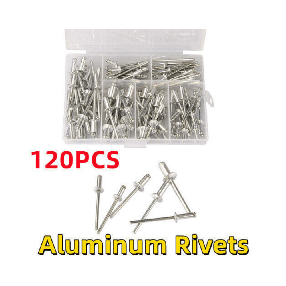 120 Stück Blindnieten, Aluminium M3,2 M4 Dome Blindzieher,  Nieten-Sortiment-Set, Nieten-Kit, Zieh-Nieten-Möbel-Sortiment-Kit