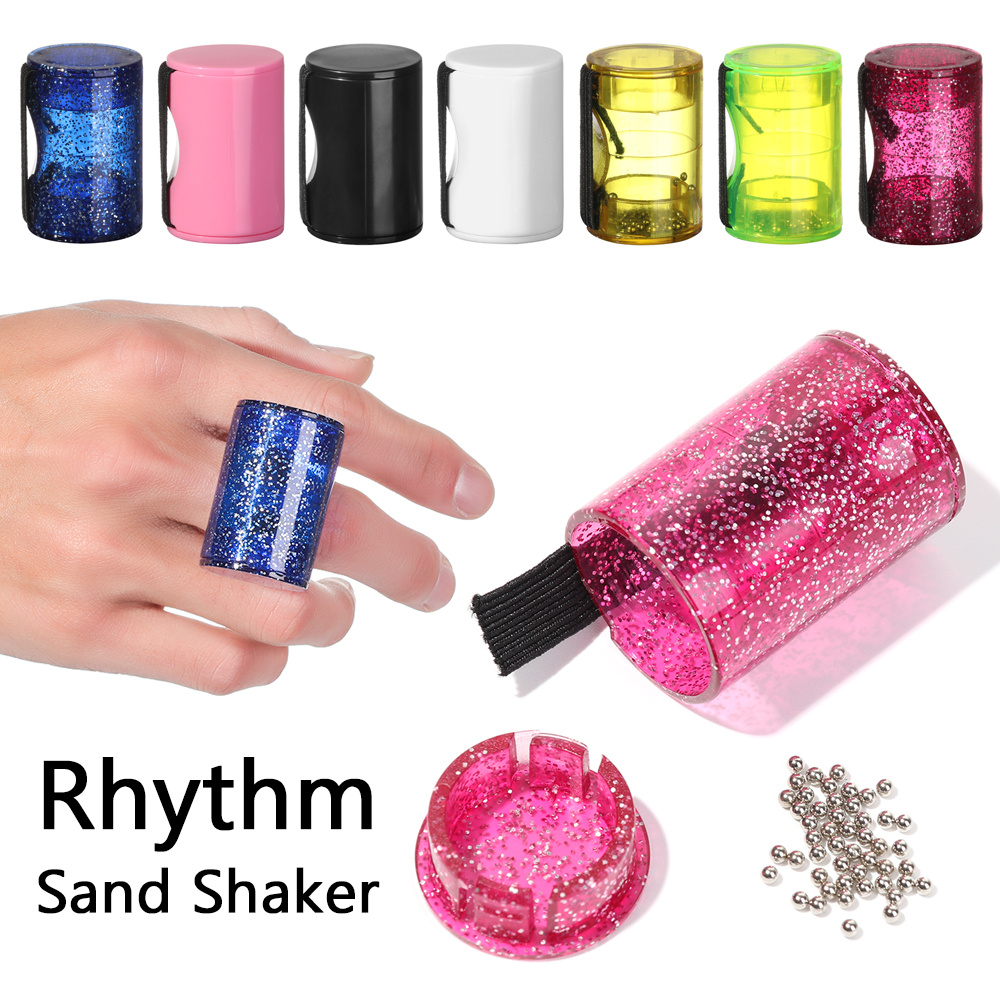 Rhythm Sand Shaker Music Finger Ring Finger Shot for Ukulele