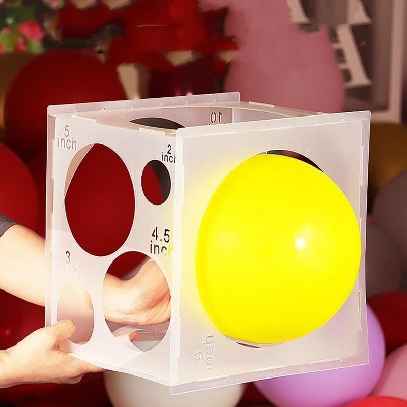  Juego de 2 cajas de medición de globos de 11 agujeros,  herramienta de medición para decoración de globos, caja de tamaño de  globos, caja de agujeros, calibrador de globos con punto