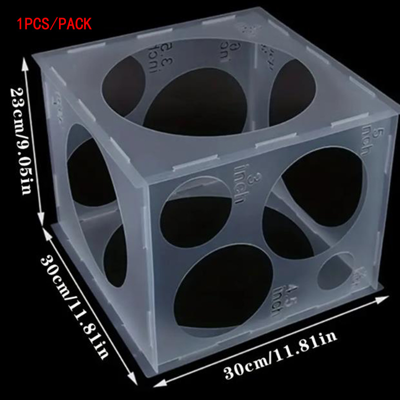 Medidor de globos de 11 agujeros, herramienta de medición de caja de cubo  para decoración de globos, caja de tamaño de globos, caja de agujeros
