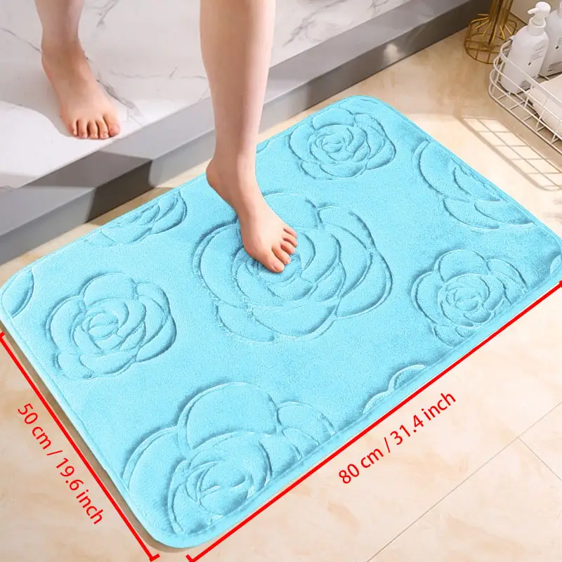 Rose Floor Mat, Bathroom Water Absorption Anti-skid Mat, Bathroom Doormat,  Bedroom Carpet, Floor Mat Fall Decor - Temu