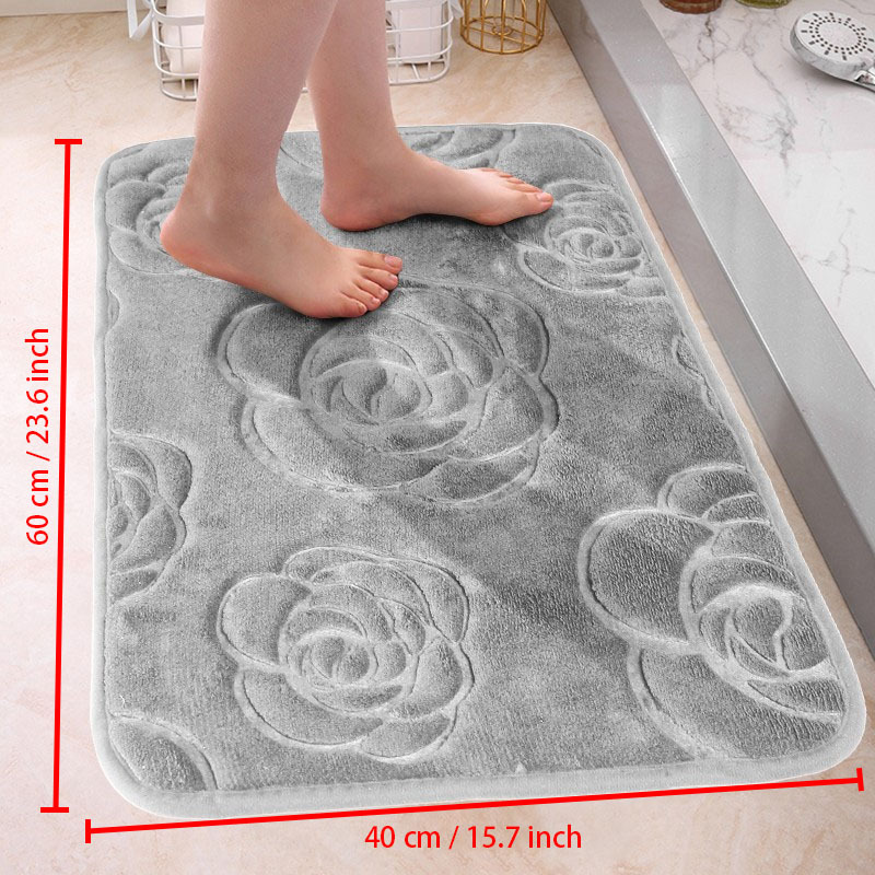 Rose Floor Mat, Bathroom Water Absorption Anti-skid Mat, Bathroom Doormat,  Bedroom Carpet, Floor Mat Fall Decor - Temu