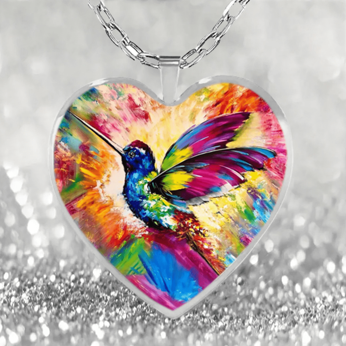 Heart glass sale necklace