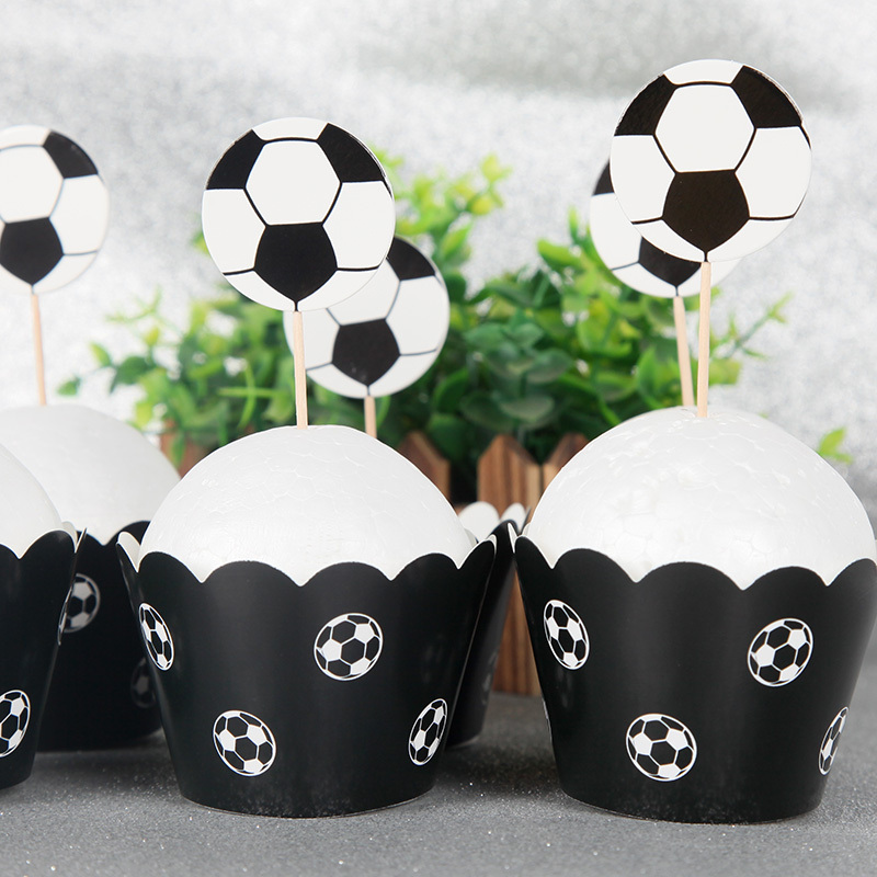 Paquete de 6 decoraciones para tartas de fútbol, zapatos de pelota de  fútbol para bricolaje, para decorar pasteles de cumpleaños, temática de  fútbol