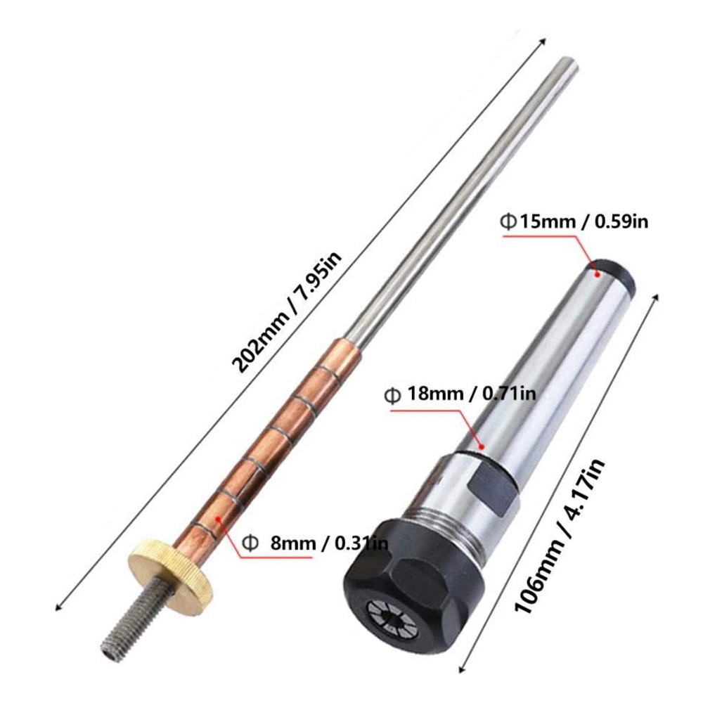 Tondiamo Pen Making Kit Pen Turning Mandrel and Pen Barrel Trimming Set  Wood Turning Mandrel #2 Morse Taper Shank with 7mm Drill Bit Mill Cutter  Head