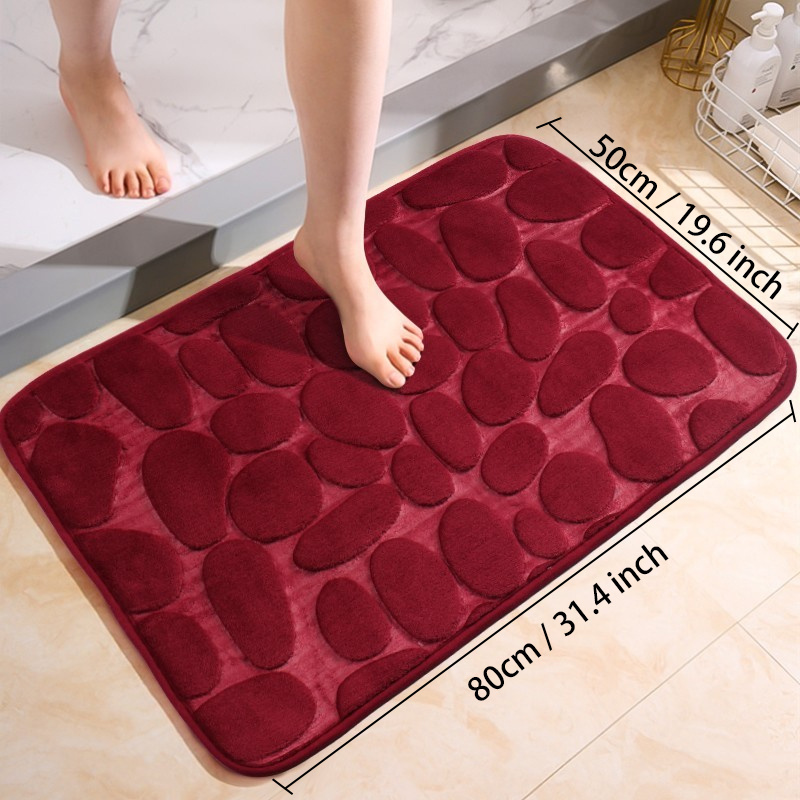 1pc Stone Pattern Anti-slip Water Absorbing Bathroom Mat