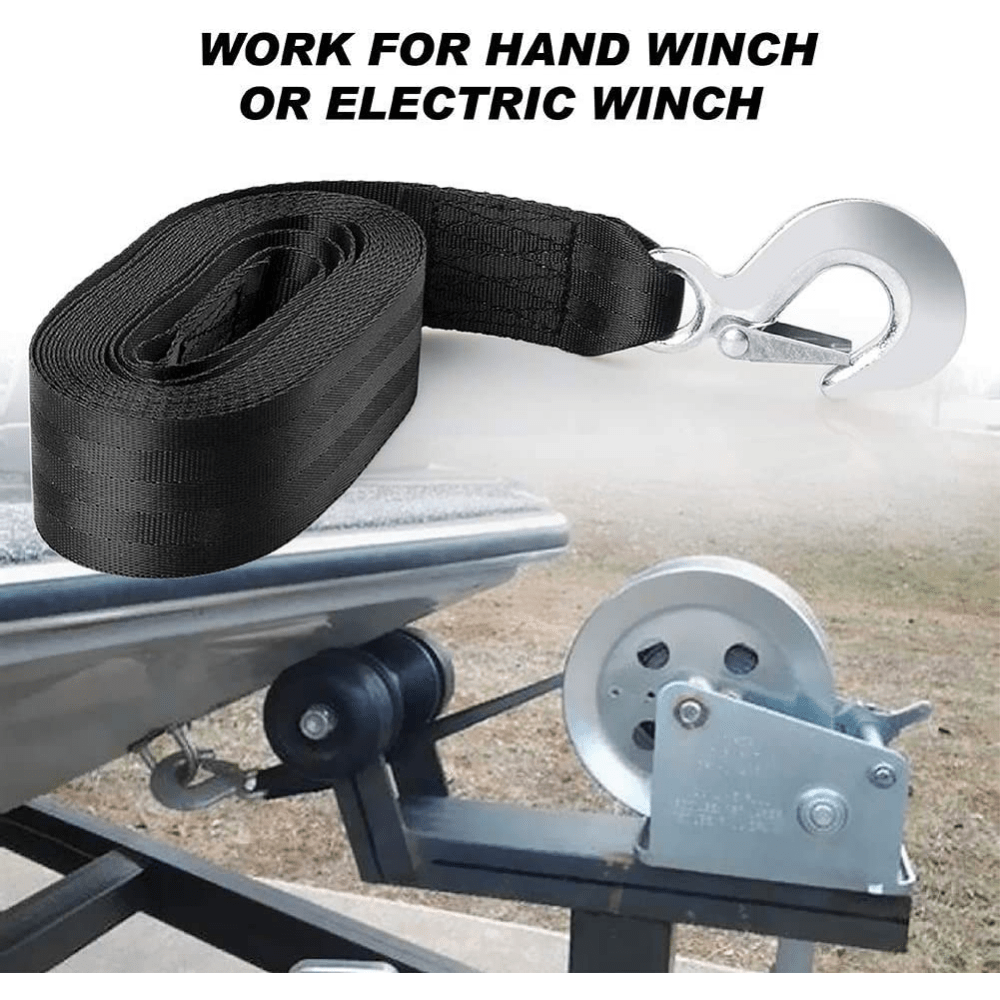 1pc 5.08 Cm By 6.1 Meter Trailer Winch Strap With Hook, Heavy Duty Strap  Replacement, 4535.92 KG Breaking Strength, 1995.81 KG Load Capacity For  Boat