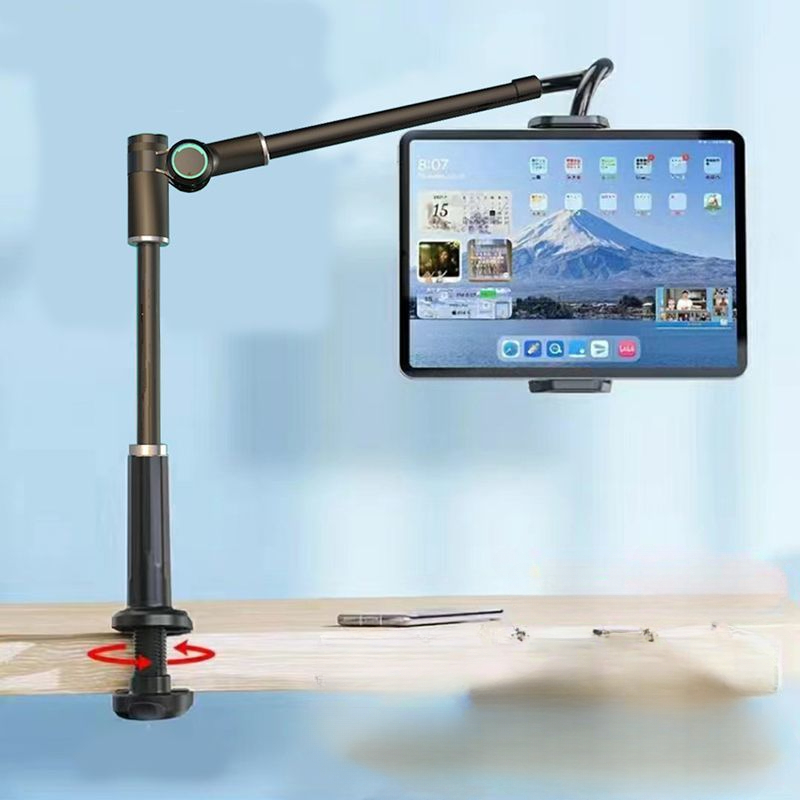 Brazo de cuello de cisne 360 para cama y escritorio, soporte perezoso,  montaje para ipad, tableta