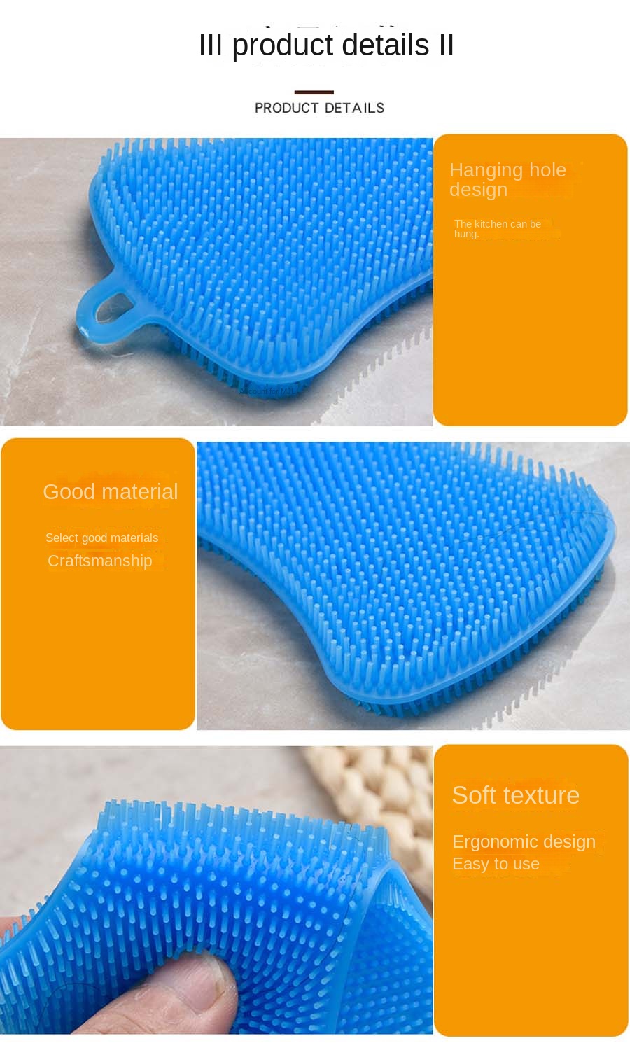 Silicone Sponge Dish Sponges, Sponges For Cleaning Dishes, Kitchen Gadgets,  3 Scrub Sponges For Dishes Kitchen Sponges Scrubber Brush Household Suppli