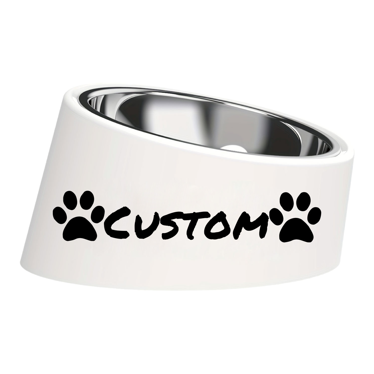 TEMU Customizable Dog Bowl With A 15Â° Tilt Design, Personalized Cat Food Bowls, And A Feeder For Puppies Featuring Your Pet's Name