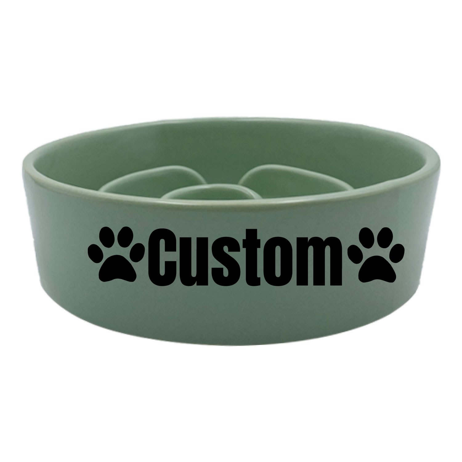 Personalized Ceramic Pet Bowls with Paw Print Custom Dog Bowl from Photo  and Name