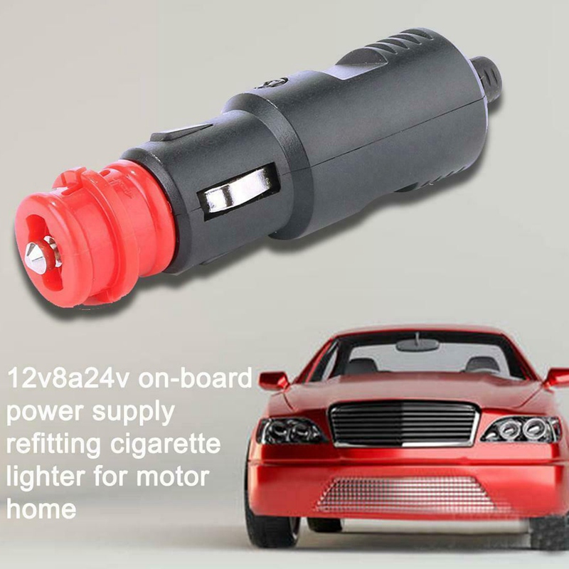 Unique Bargains 12V 24V Car Cigarette Lighter Socket Charger Plug Outlet  Adapter Connector 3.3 Black 1PC
