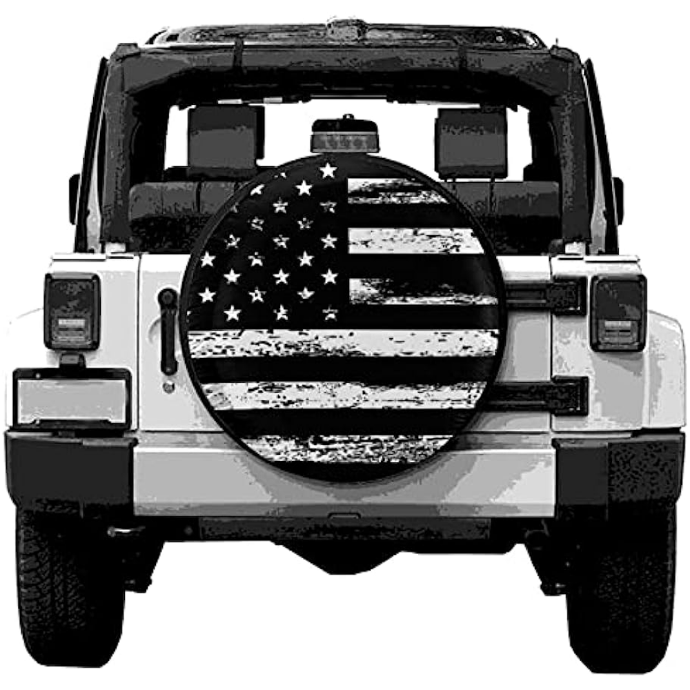 Spare Tire Cover Wheel Black White Vintage American Flag Protectors  Weatherproof Dust-proof For Camper Universal For Trailer Suv Truck Camper  Temu