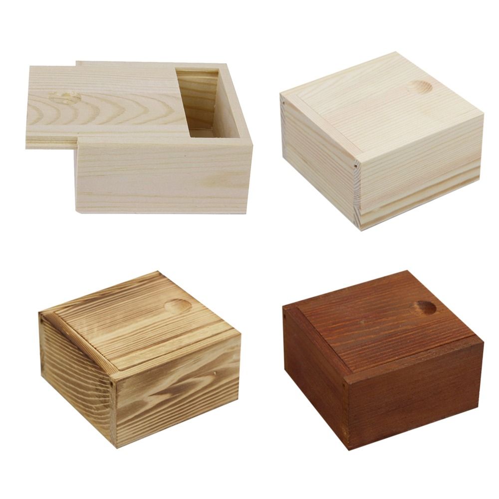 EXCEART Caja de almacenamiento de madera sin tapa, caja decorativa de  madera, organizador de collares, caja de joyería, cajas de almacenamiento  de