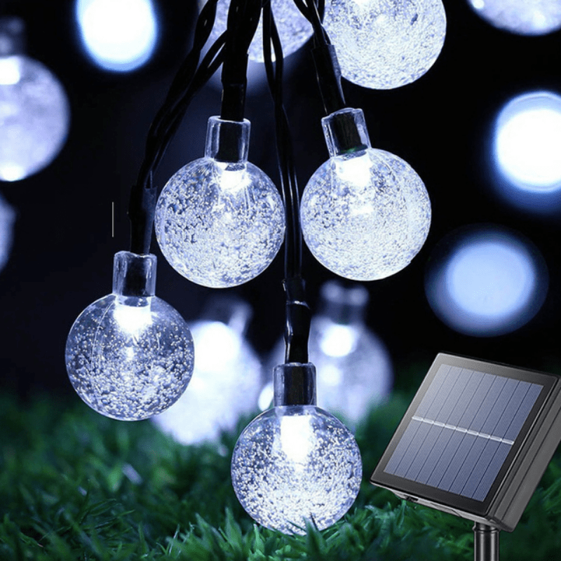 Solar String Lights Outdoor 100Led Crystal Globe LightsWaterproof USB  Battery Powered Patio Light forOutdoor Camping Tent Party