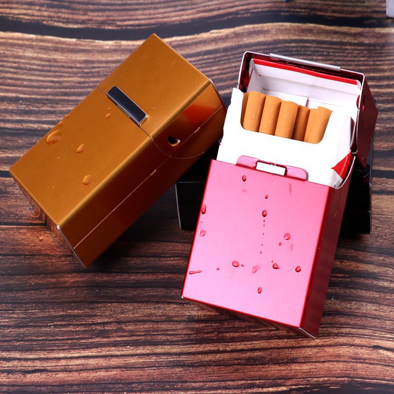 Cigarettes Capacity Cigarette Box Metal Luminous Cigarette - Temu