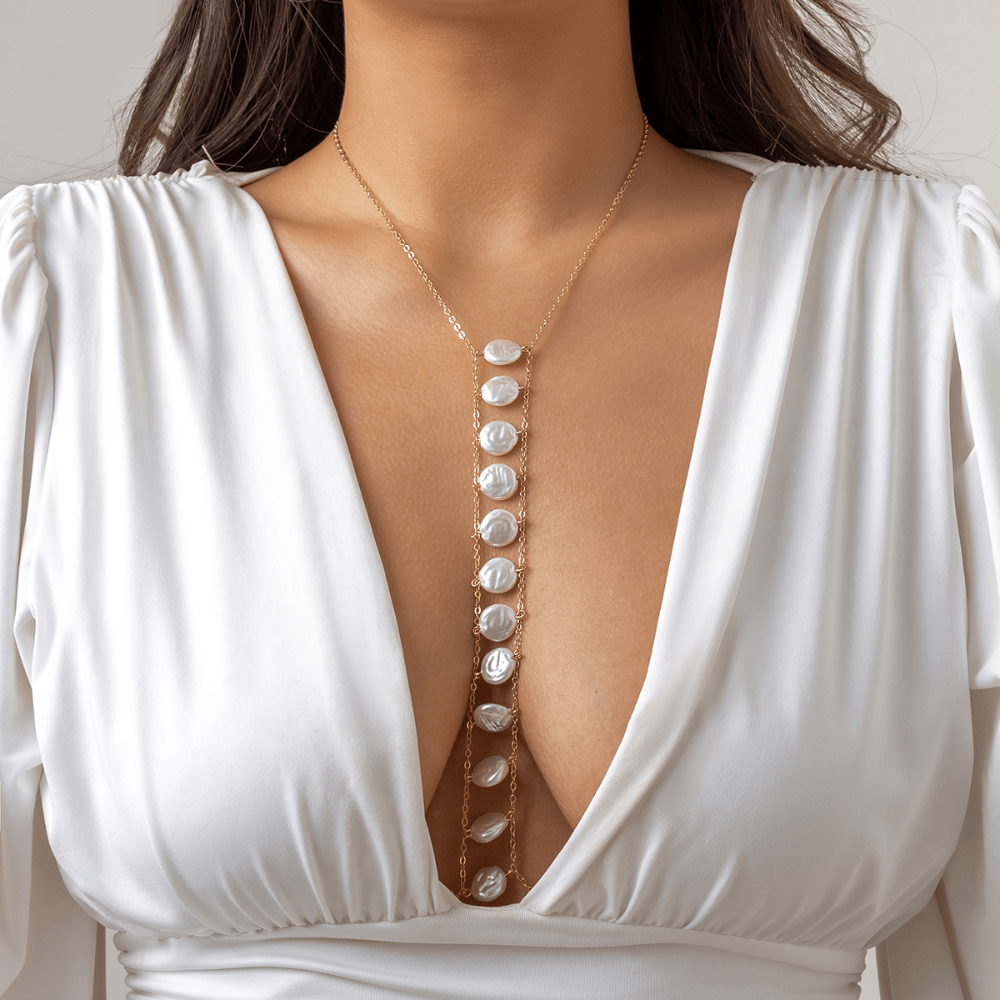 Sexy Long Rhinestone Twisted Tassel Necklace Chest Chain For Women Luxury  Crystal Y Shape Body Jewelry Collar Neck