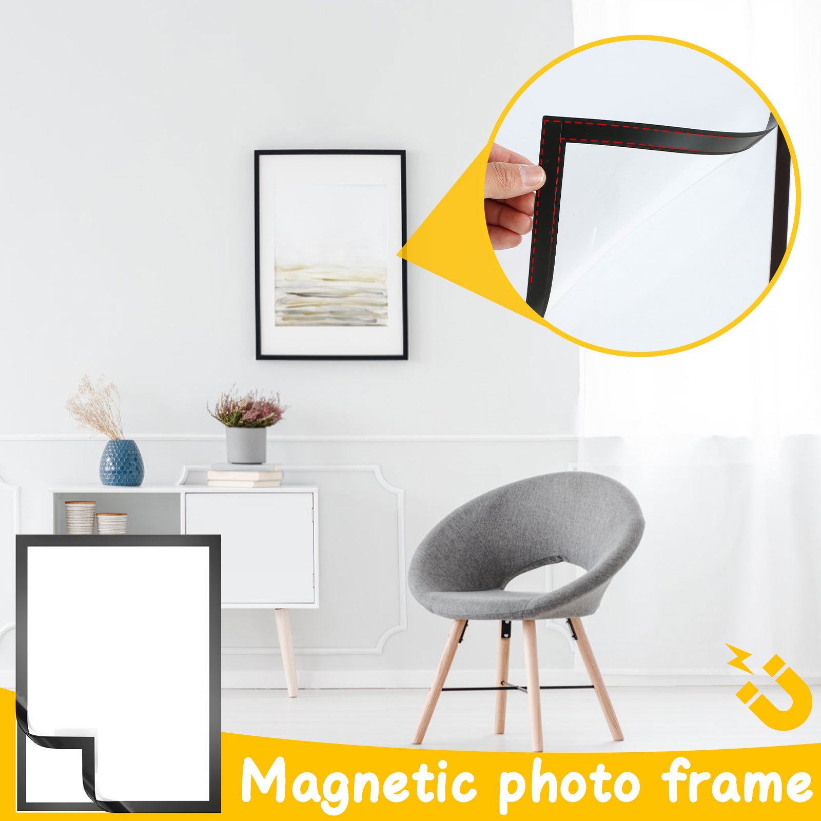 Magnetic Diamond Art Photo Frames 25/ 35*25cm Diamond-Painting Frames Wall  Gallery Self-Adhesive Creative Living Room Home Deco - AliExpress