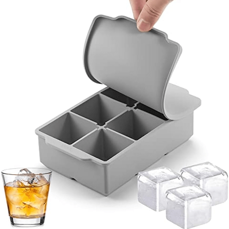 witice Silicone Ice Cube Trays Large for Whisky(2.5-Inches) - Whiskey Ice  Cube Mold, With Easy Release Ice Cubes for Whiskey and For Cocktail,Food